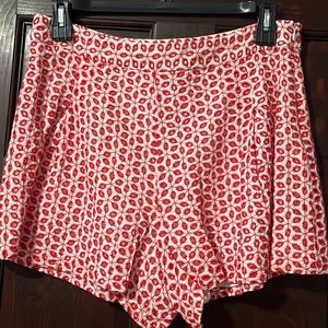 White/red - cremiux shorts - 3 in inseam - side zipper - size 14